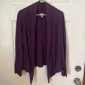Bass Purple Open Front Cardigan L